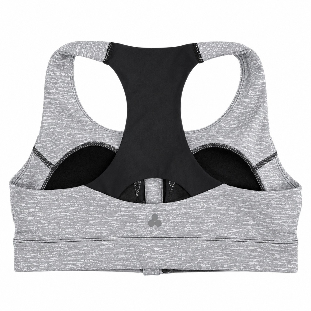 Tek Gear Womens Ultrastretch Medium Support Front Zip Sports Bra Gray Small - Picture 3 of 6